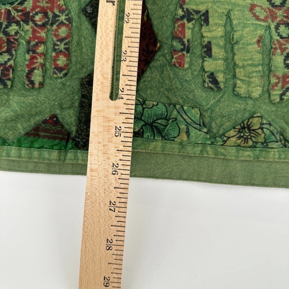 Tropical Elephants Boho womens wood toggle Jacket Patchwork Womens Green medium - Picture 8 of 14